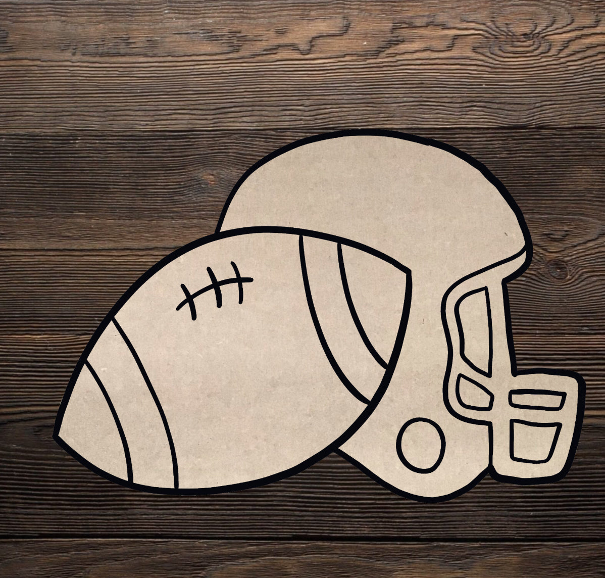 Cut and Traced Football and Helmet – Legacy Creations Custom Woodworks