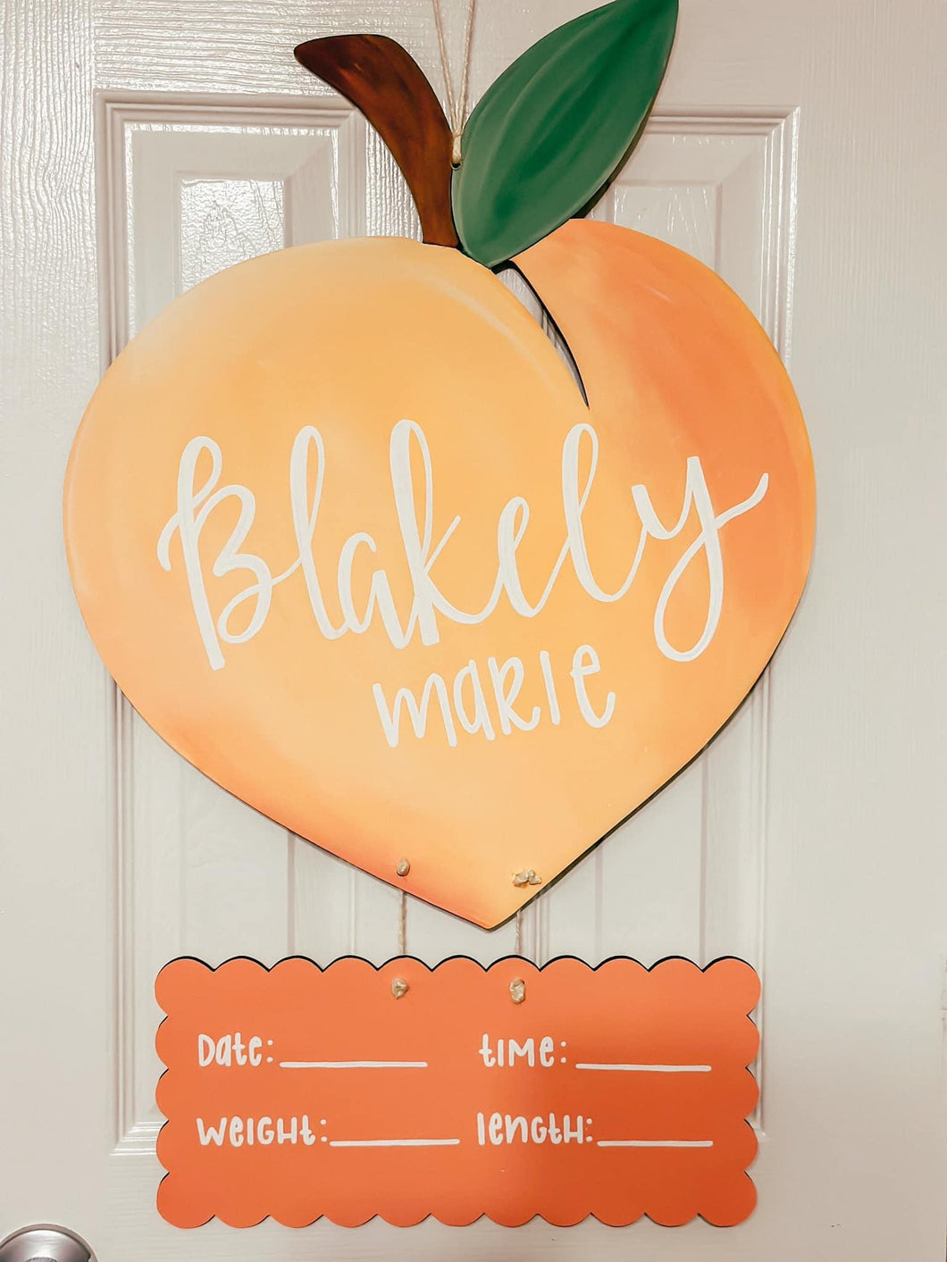 Peach Nursery Sign