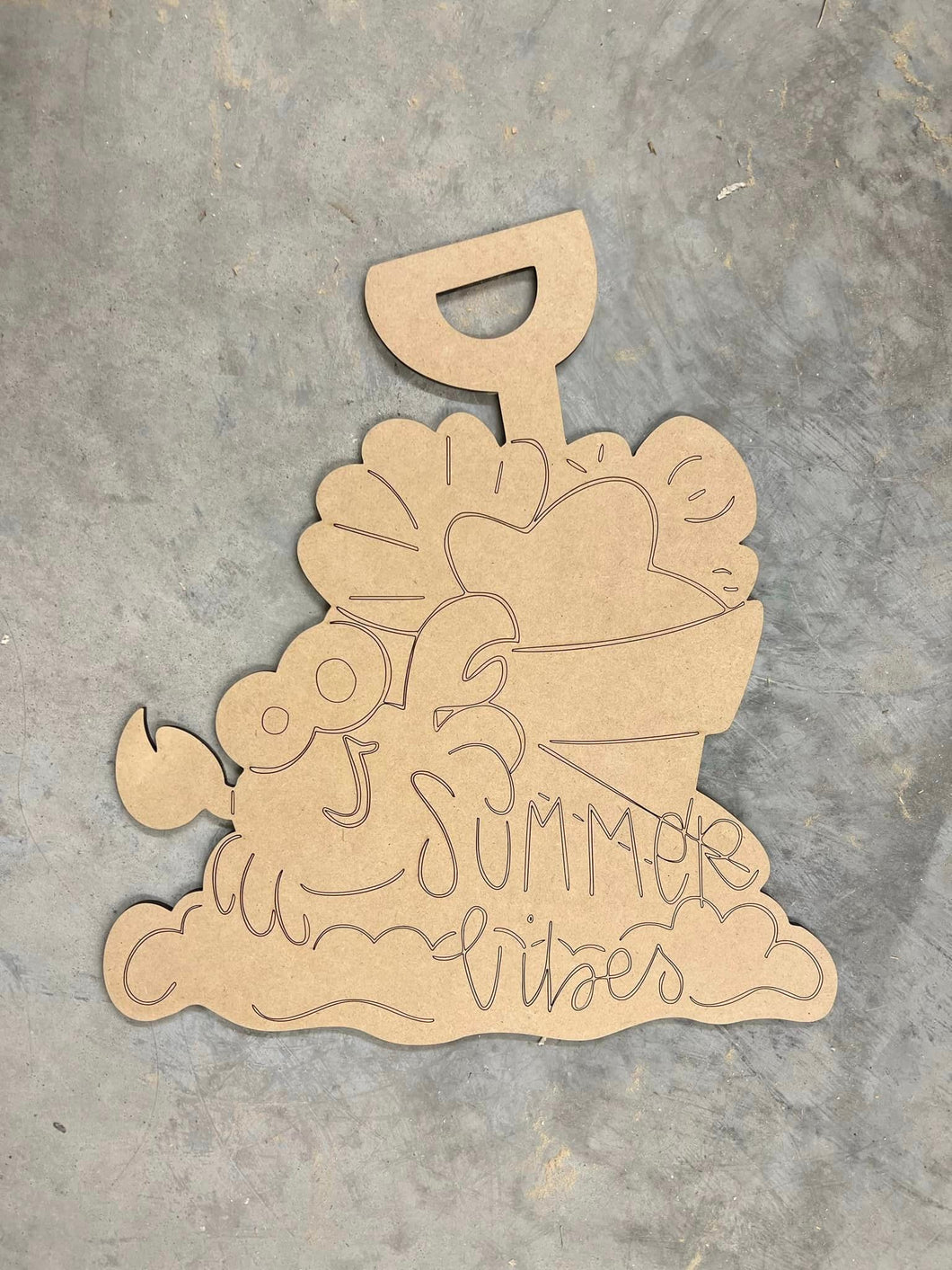 Cut and Traced Summer Vibes Beach with Crab