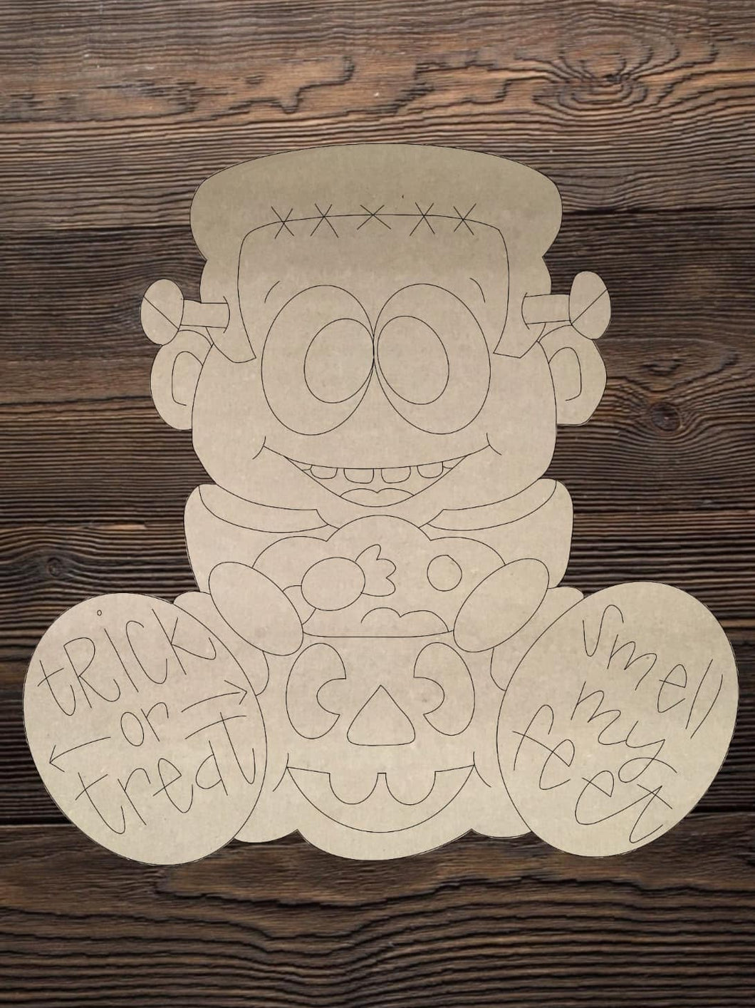 Cut and Traced Trick or Treat Frankenstein