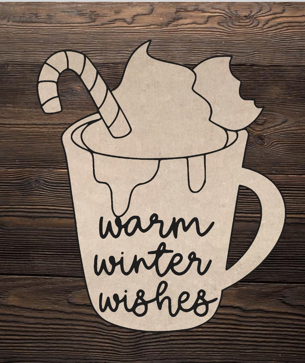 Cut and Traced Warm Winter Wishes Cup
