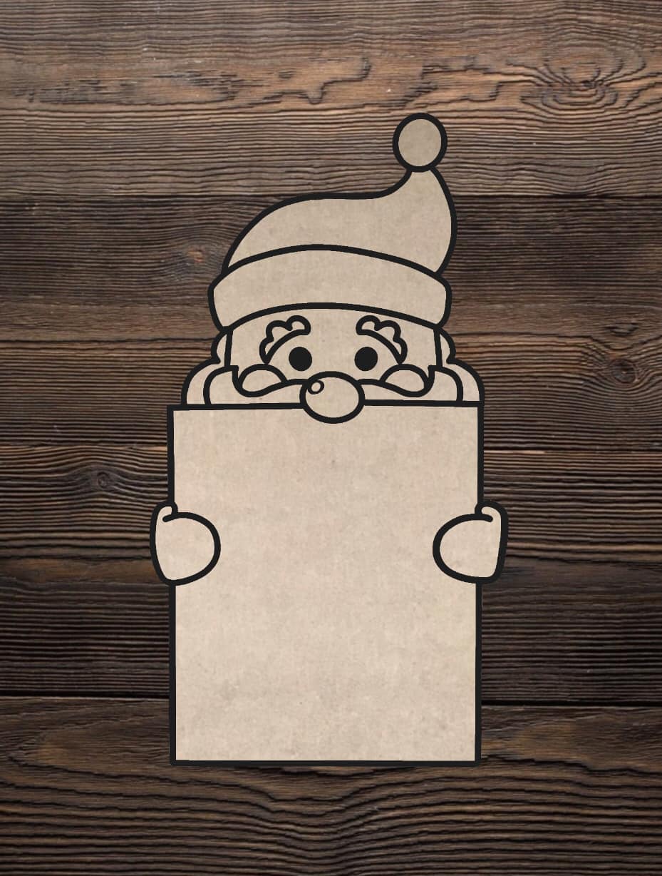 Cut and Traced Santa with List