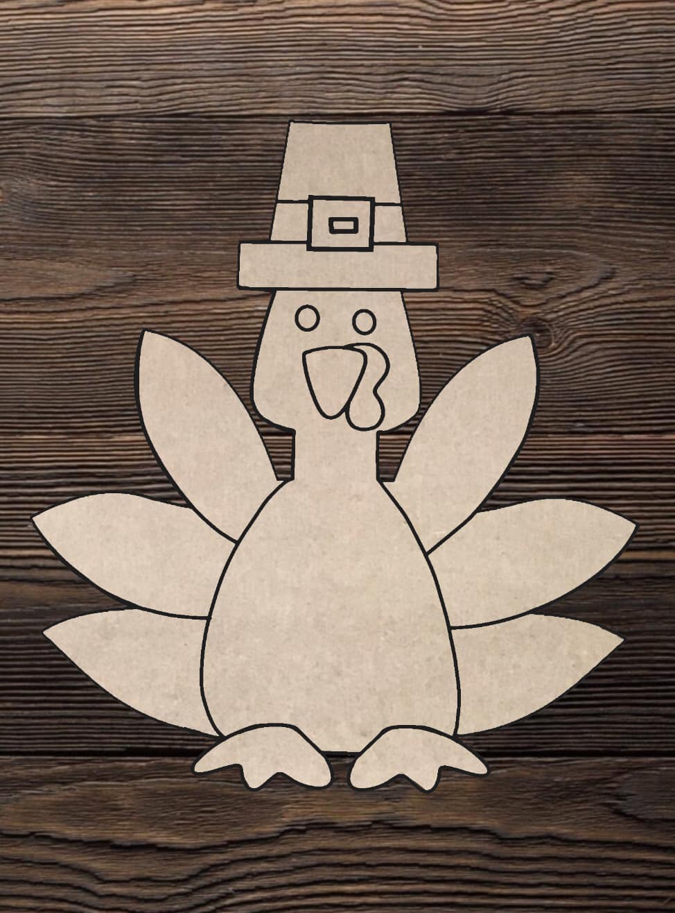 Cut and Traced Turkey with Pilgrim Hat