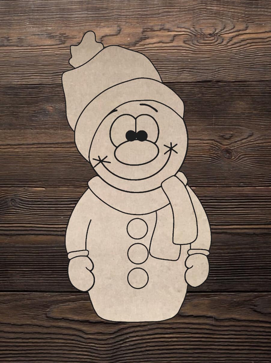 Cut and Traced Snowman with Scarf