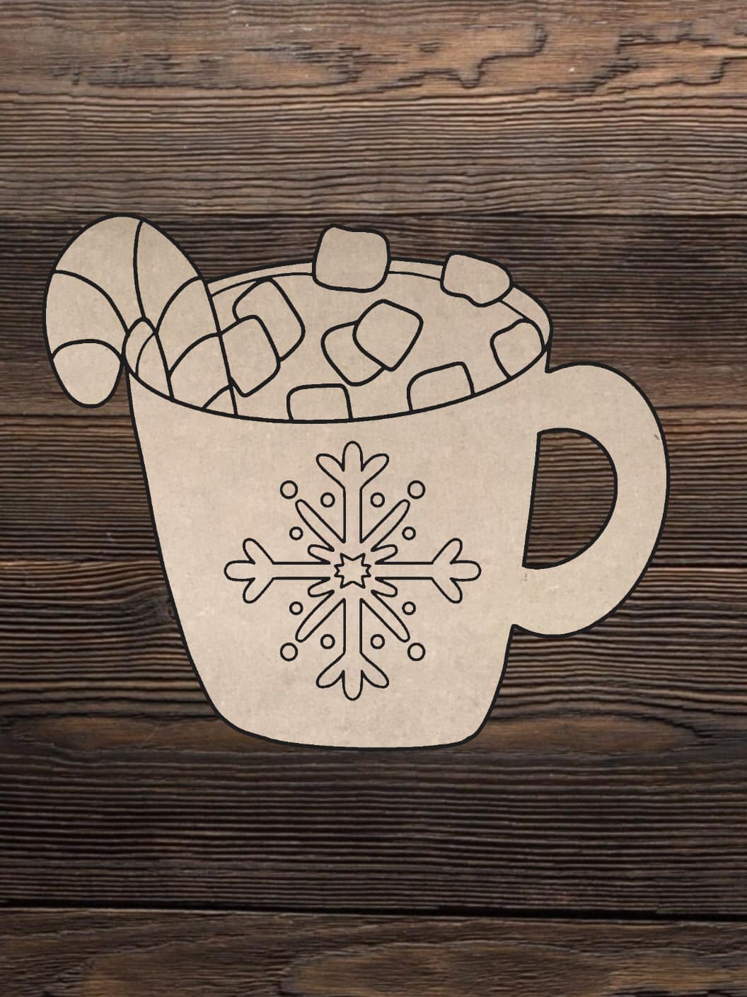 Cut and Traced Snowflake Hot Chocolate Cup