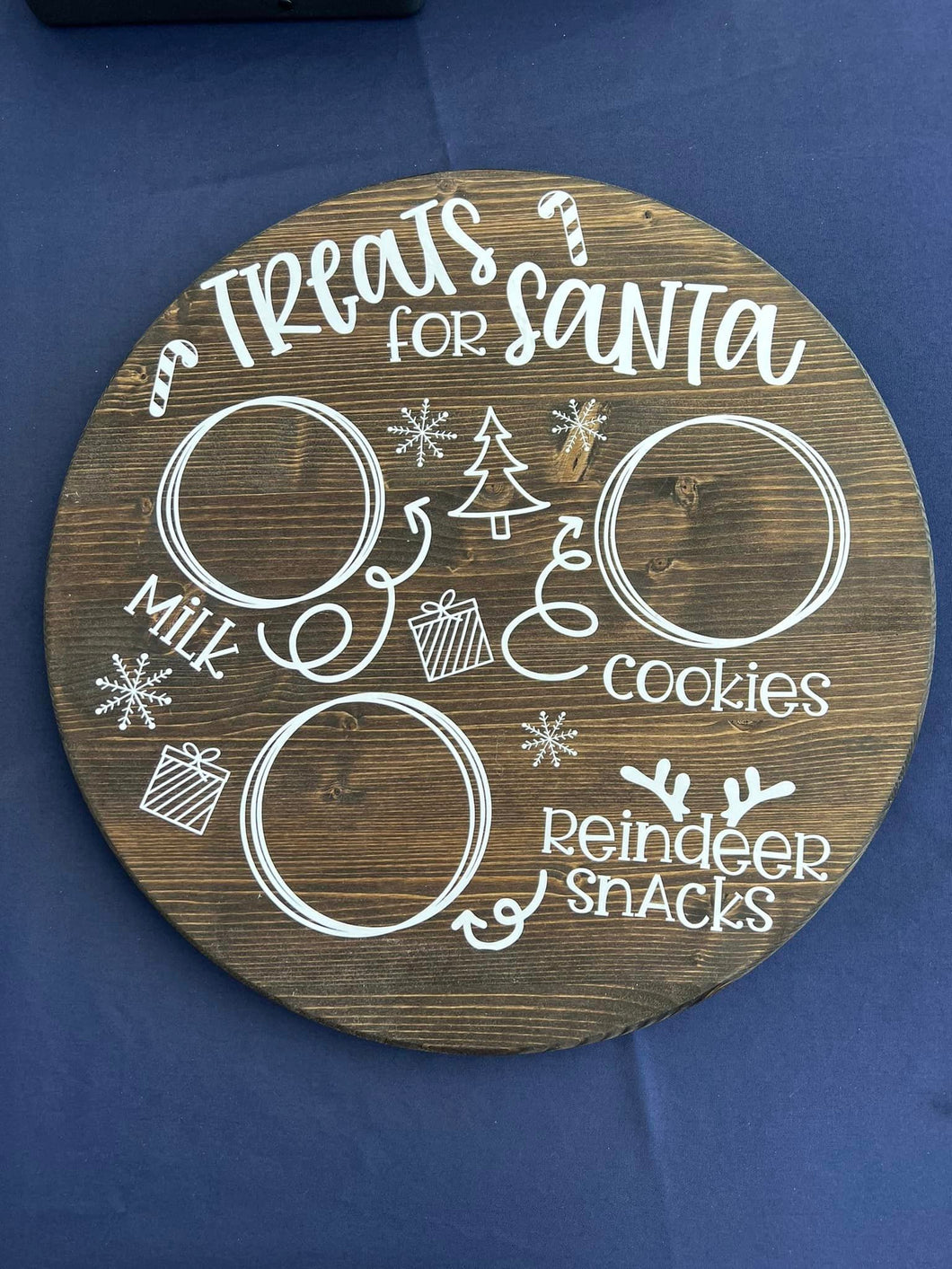 Dark Stain Santa Tray