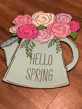 Load image into Gallery viewer, Cut and Traced Hello Spring Watering Can
