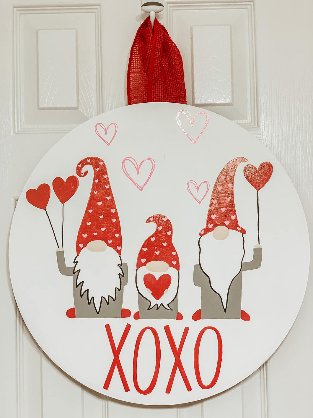 XOXO Gnome Painted Door Hanger