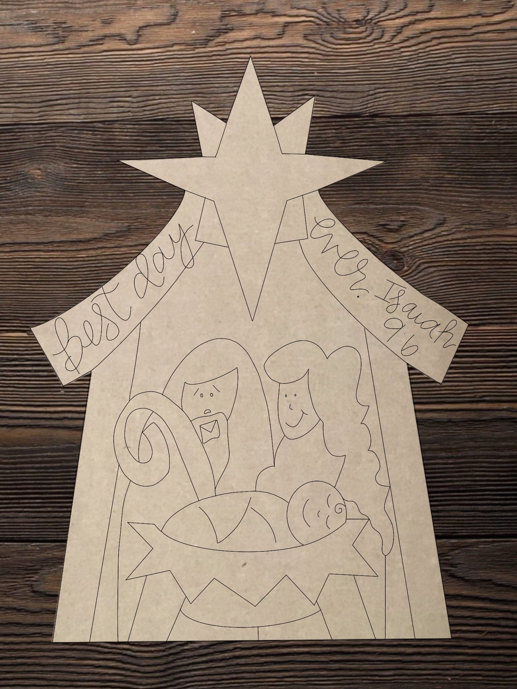 Cut and Traced Best Day Ever Nativity