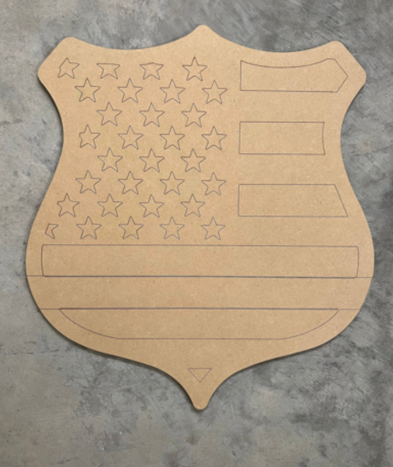 Cut and Traced Badge with Stars and Stripes