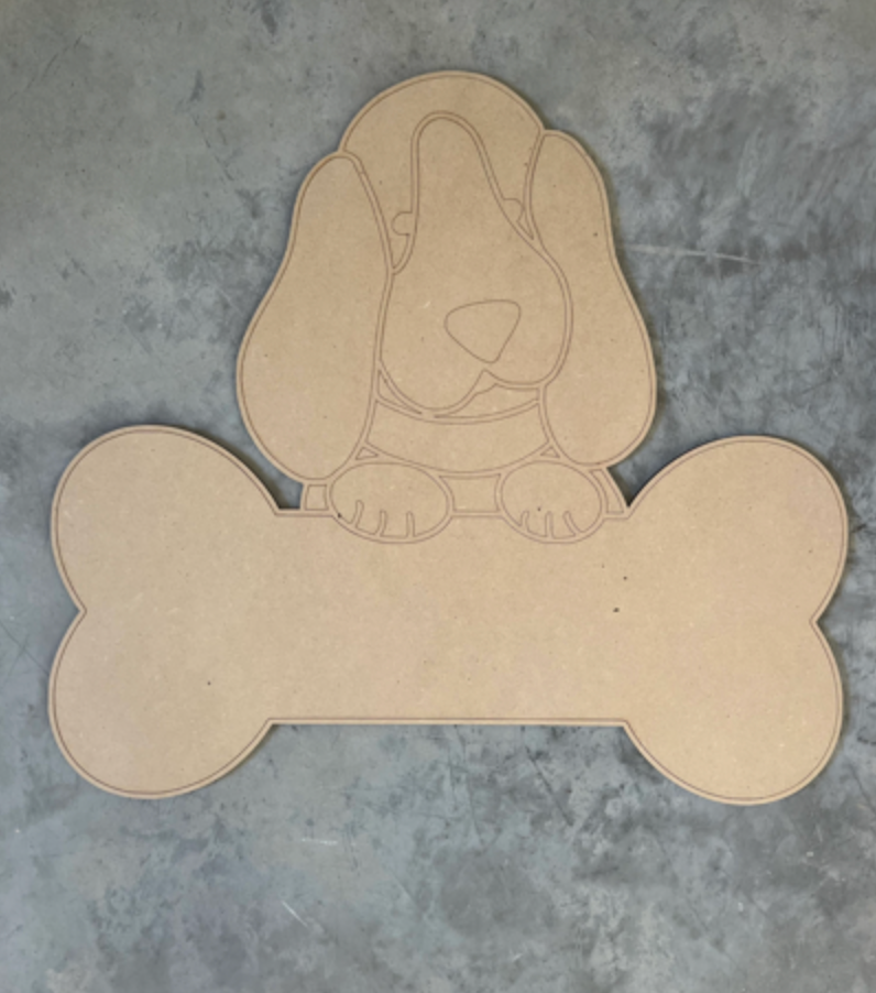 Cut and Traced Dog with Bone