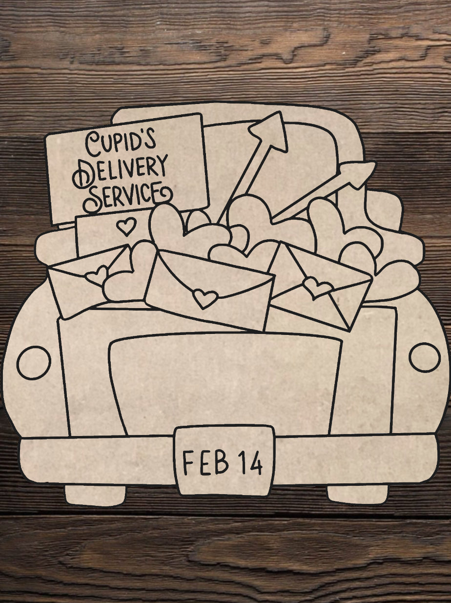 Cut and Traced Cupids Delivery Truck