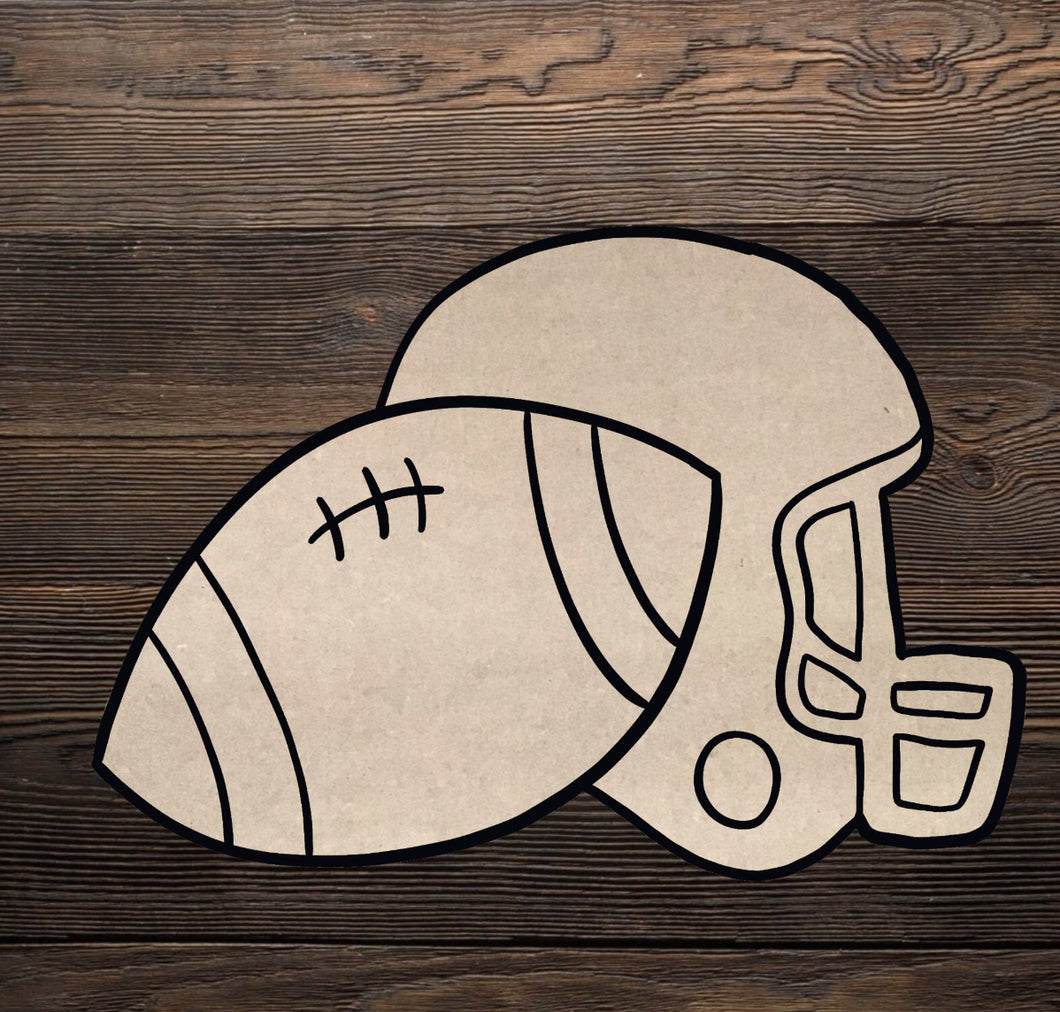 Cut and Traced Football and Helmet