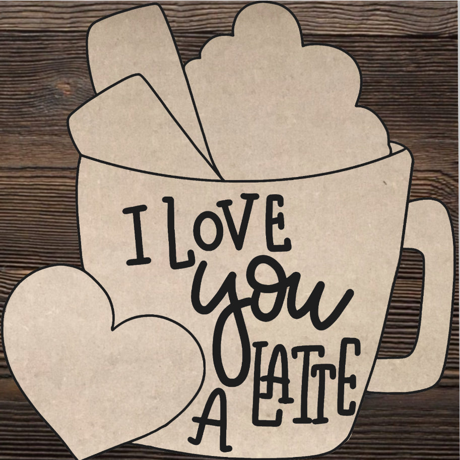 Cut and Traced I Love You a Latte