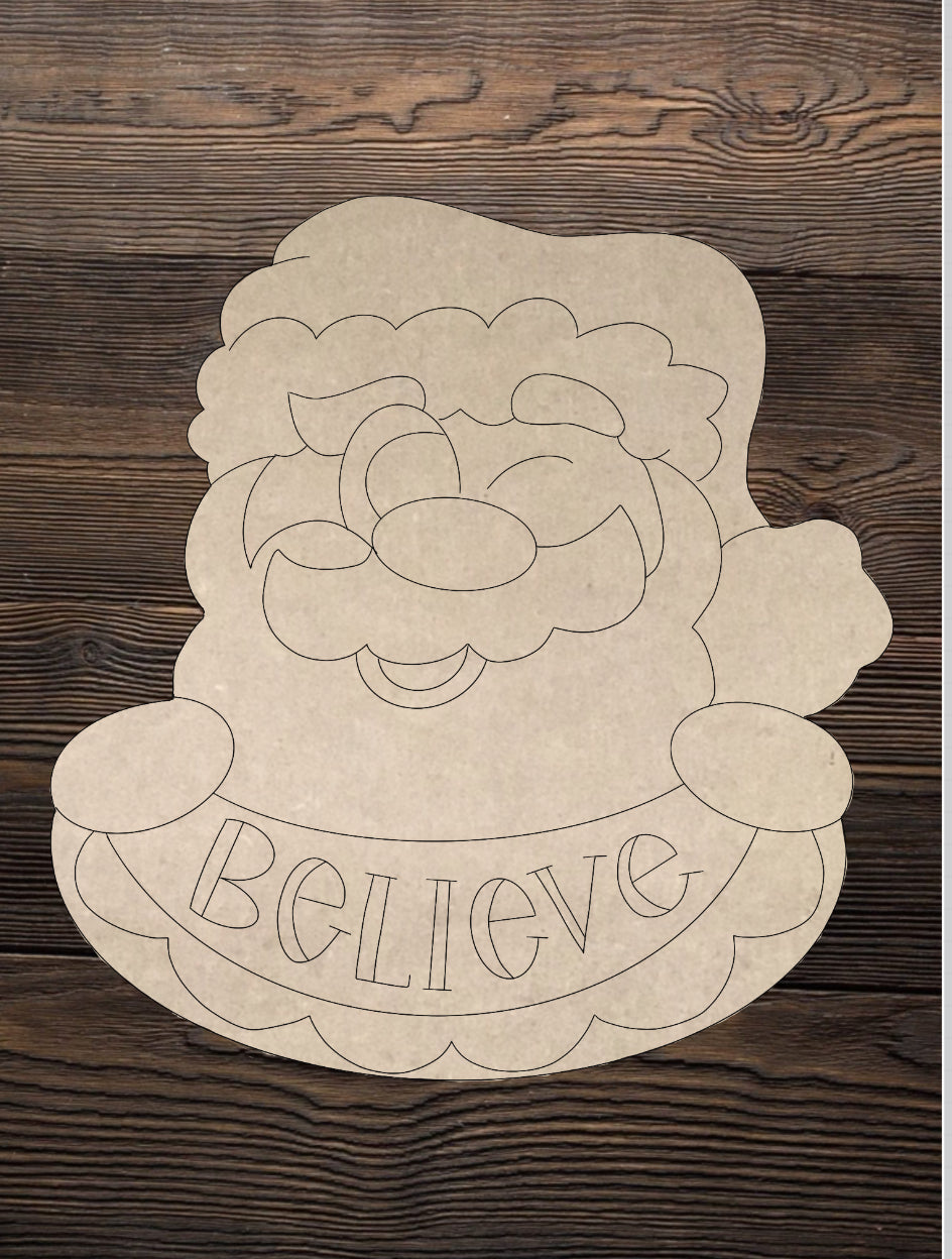 Cut and Traced Believe Santa Ornament