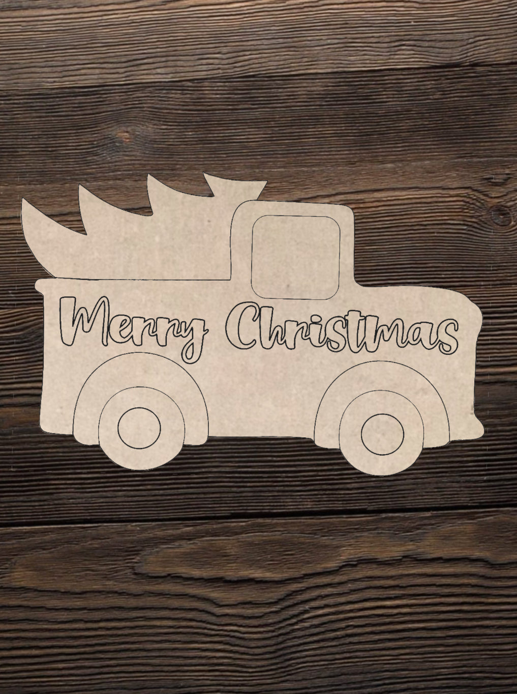 Cut and Traced Merry Christmas Truck Ornament