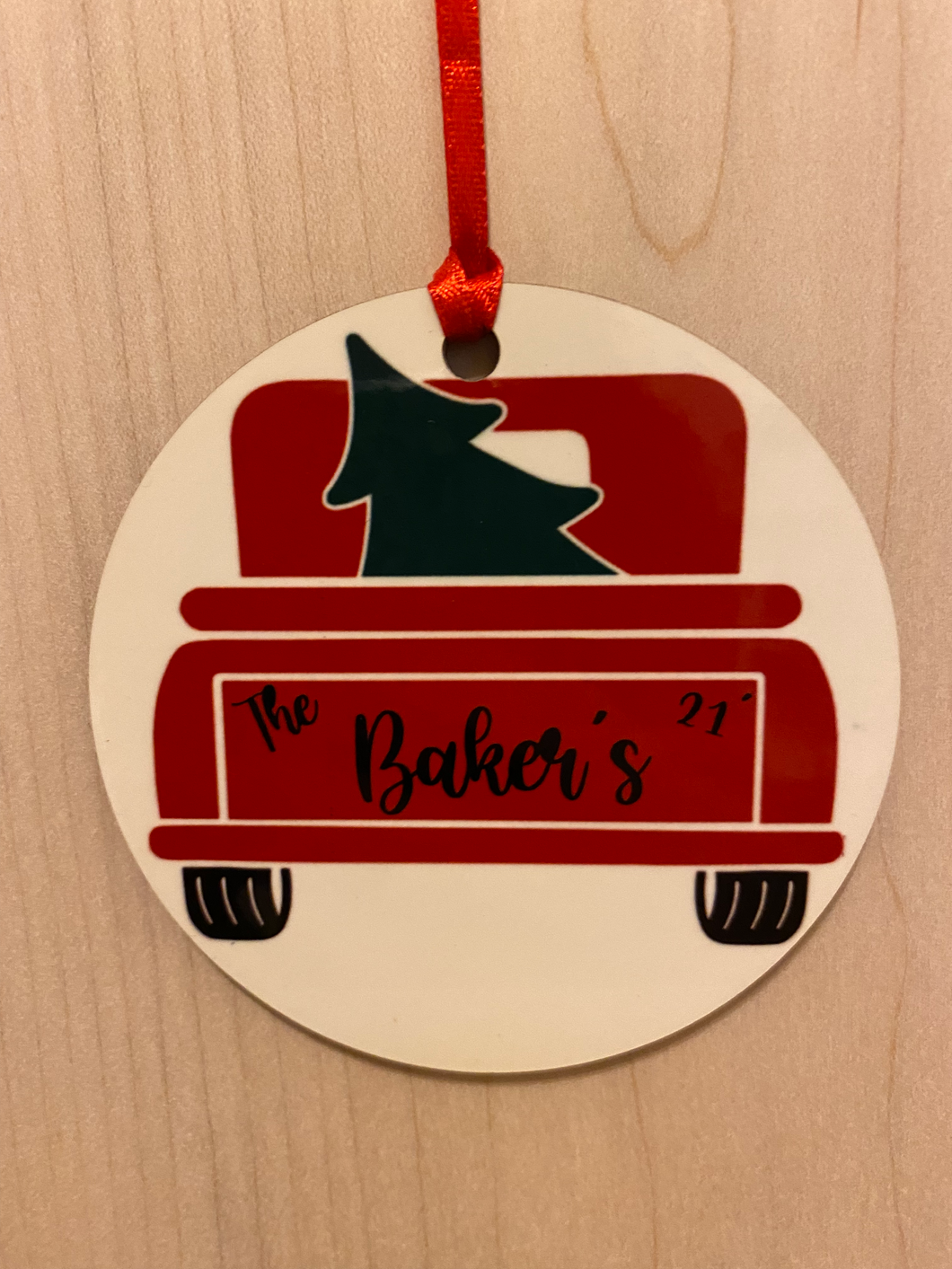 Custom Last Name Truck Ornament